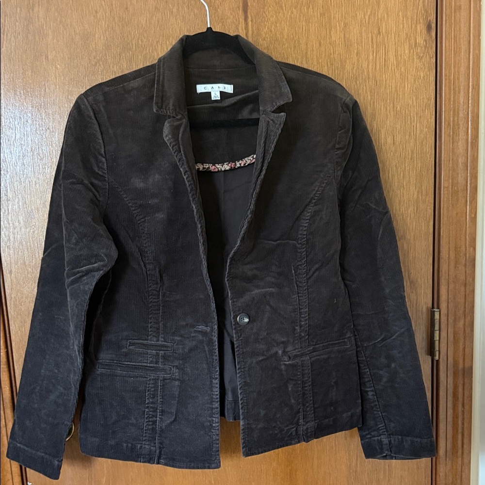 CAbi Dark Chocolate Corduroy Jacket
